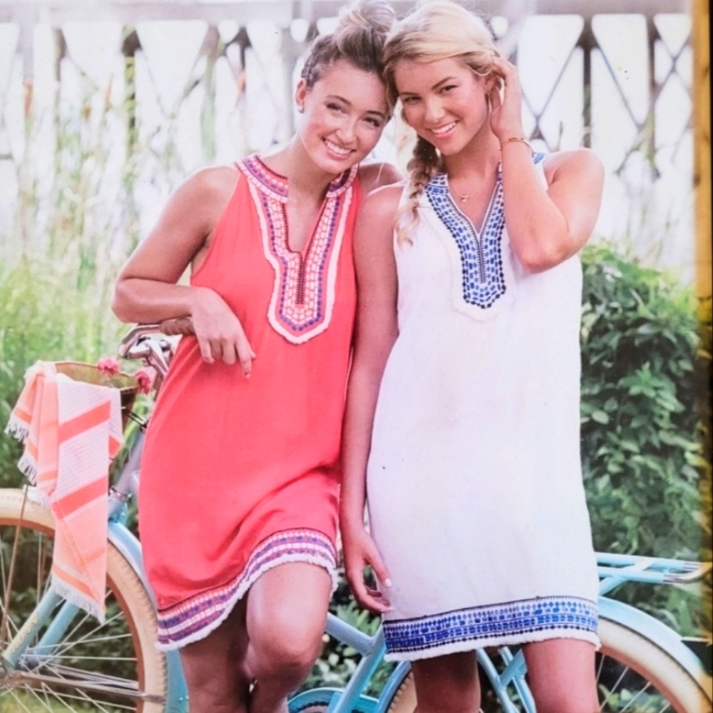 MUD PIE NEW WHITE, BLUE SMALL DRESS LAST ONE